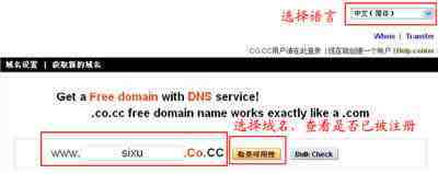 免费CO.CC域名详细注册图文使用教程
