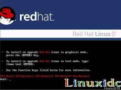 linux安装教程(红帽RedHat Linux 9)光盘启动安装过程图解